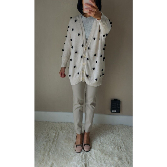 The GREAT The Bobble Cardigan Pom Pom Size Great 1 US S White #1H414 - Picture 2 of 12